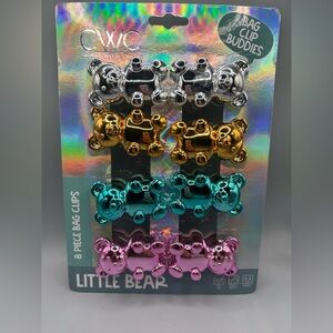 Cook With Color Iridescent Metallic MULTICOLOR GUMMY BEAR Magnetic Bag Clips NEW